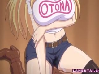 Kåt hentai blondie rir hardt kuk