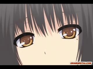 Japanilainen anime koulutyttö saa puristaminen hänen tiainen ja sormi