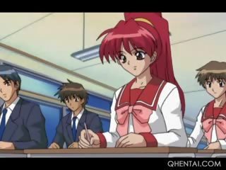 Hentai iskola szex -val meztelen ragyogó vöröshajú guminő