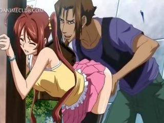 Hentai người yêu được lồn và ngực grabbed từ cô ấy trở lại