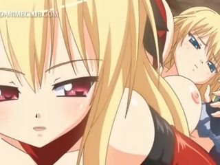 3d anime kuusikymmentäyhdeksän kanssa blondi kuuma lesbo teini-ikä