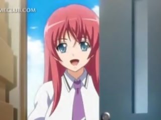 Nahý sexy anime červenovlasé v hardcore anime scény