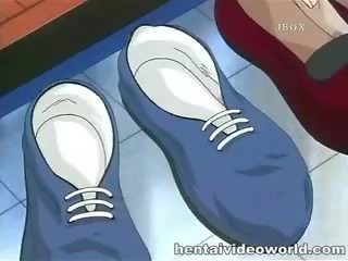 Pusaudžu anime meitene uz netīras bukkake