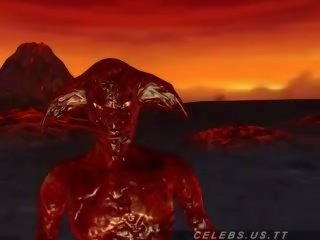3d mô hình fucked lược qua một daemon trong địa ngục