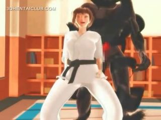 エロアニメ karate 女の子 吐き気 上の a 大規模な ディック で 3d