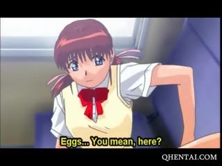 Pequeña hentai chica fornicando enorme rabo hasta falda