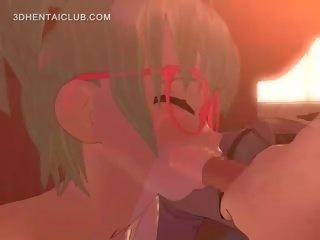 Hentai Beauty Blowing Dick Gets Jizzed On Her Glasses