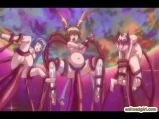 Pagdadalantao anime cutie nahuli at gangbanged sa pamamagitan ng tentacles