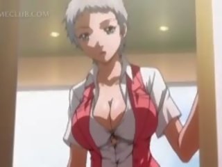 Shorthaired hentai κορίτσι βυζιά πείραζαν με αυτήν Καυτά gf