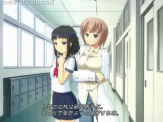 Hentai chica en escuela uniforme masturbándose coño