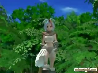 3d hentai niñas consigue monstruo follada en la bosque