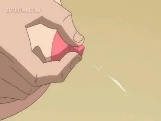 Nahý červenovlasé anime dievča fúkania kokot v sixtynine