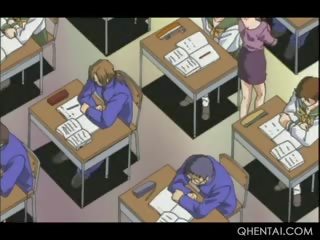 Megkötözés hentai iskola tanár fújó neki diákok pénisz