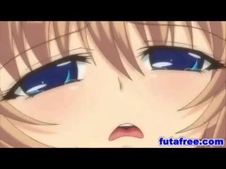 Cute futagirl fucked hard by a hentai guy