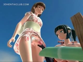 Hentai anime slurps ju kretén džúsy masturbovanie