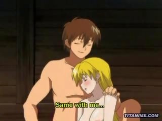 Magicl hentai anime frants spanks a blondīne meitene dziļi