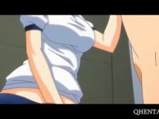 Kulay-rosas buhok anime paaralan manika eats titi sa knees
