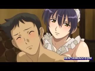 Japanese Maid Hentai Virgin Sucking Dick And Poking From Beh