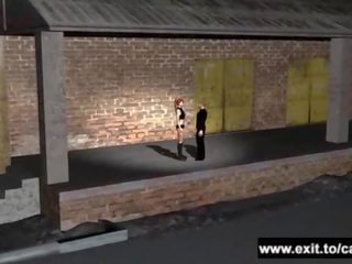 Outdoor porn redhead Victoria in 3D cartoon