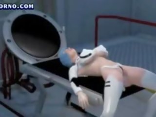 Animado sexo boneca obtendo boca aparafusado