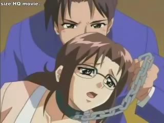 Jana in chains cums on pecker in anime