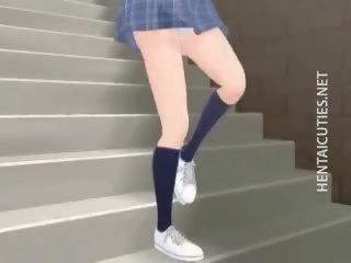 Roztomilý 3d anime dívka mít a mokrý sen