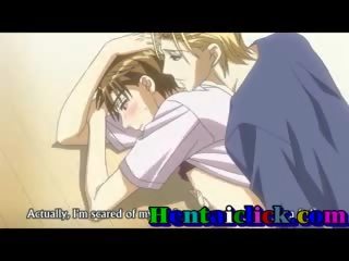 Štíhlý anime homosexuální horký masturbated a pohlaví akce