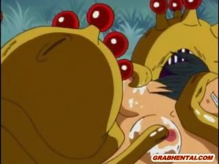 Hentai ragazza brutalmente scopata da mostro tentacoli