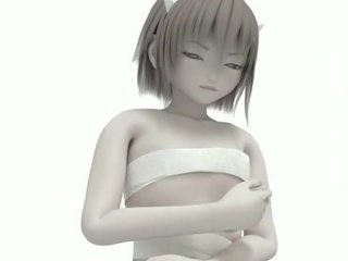 Сексуальна 3d аніме дівчина поза в її спідня білизна