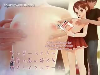 Delicate anime mergaitė stripped už seksas ir papai teased