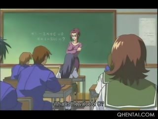 ボンデージ エロアニメ 学校 教師 吹き出し 彼女の 学生の ペニス