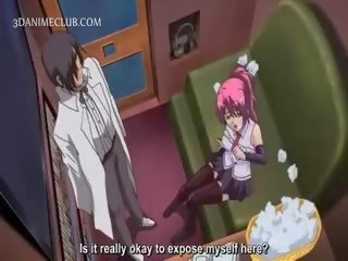 Đáng yêu hentai bé thổi một to loaded thân cây