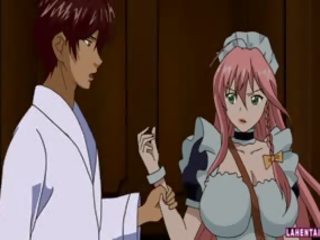Huge Titted Hentai Maid Gets Fingered And Cums