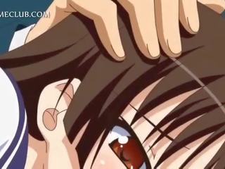 Anime lány -ban iskola egyenruha fújó nagy fasz