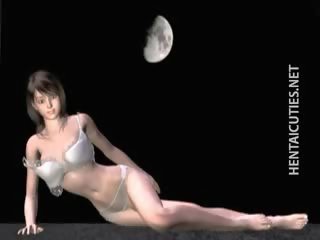 Gorące 3d anime laska pose w jej bielizna