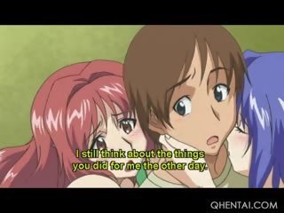 Hentai có ba người với thiếu niên cô gái chết tiệt lồn và chất béo con gà trống