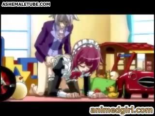 Shemale hentai maid hot fucked