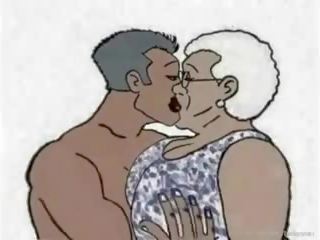 Černý babičky milující anální animace karikatura: volný špinavý film d6