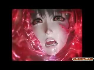 3d anime prigautas iki monstras tentacles ir čiulpti bigcock