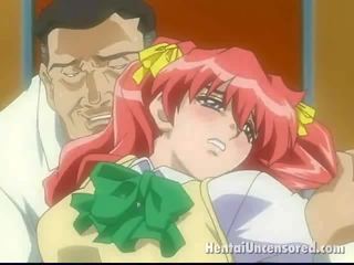 Fiery redheaded anime pornograpya masuwaying batang babae pagkakaroon puke bumped sa pamamagitan ng ang malaki snake sa banyo