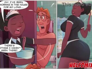 Fucking the gorgeous maid&excl; Mop on the maid&excl; The Naughty Animation Comics