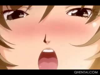 Pechugona hentai chica dando paja de tetas consigue slick perra clavado profundo