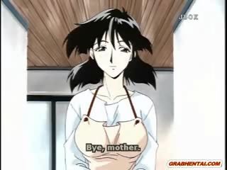 Krūtinga japoniškas anime bondage ir sunkus dp