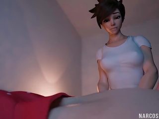 Marvelous Busty Tracer from Overwatch gets Threesome Sex: adult clip 21