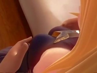 Blonda animat inger având sex