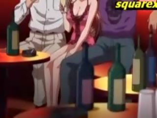 Anime ýaşlar waiter gangbanged döl in bar