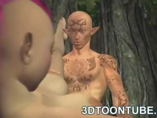 Krūtainas 3d panks elfs skaistule iegūšana fucked dziļi un grūti